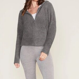 Barefoot Dreams Charcoal CozyChic Relaxed Zip Up XL